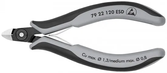 Vysoce Kvalitní KNIPEX Přesné boční štípací kleště na elektroniku ESD, 120mm